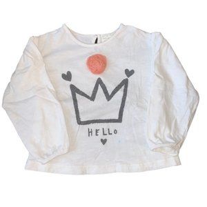 Zara Baby Girl Princess Crown Long Sleeve T-Shirt